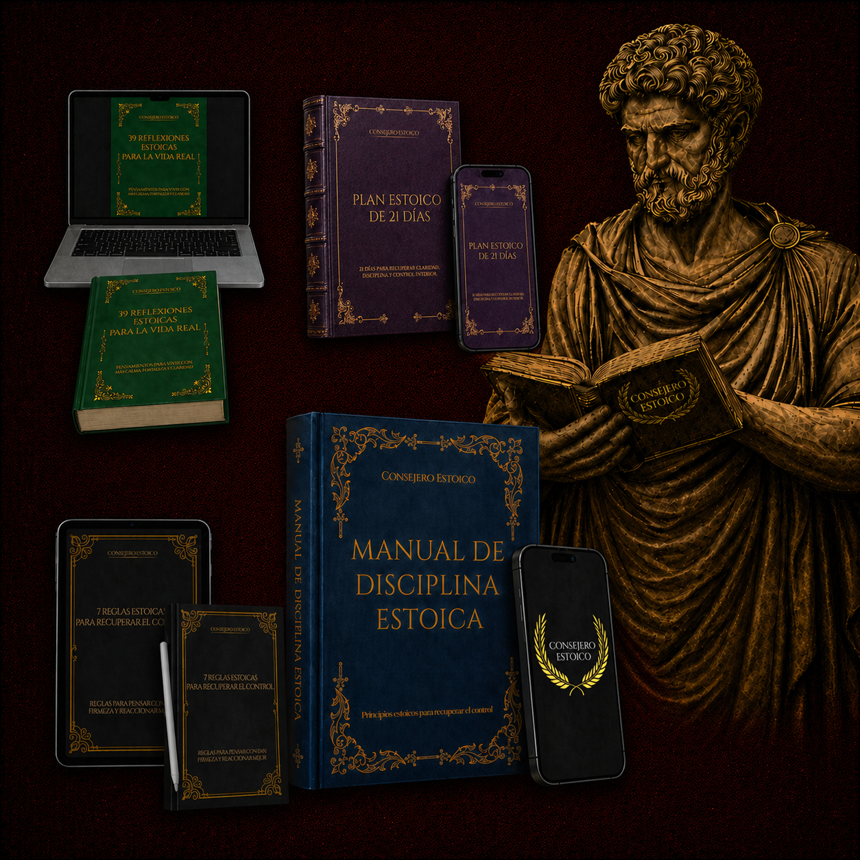 Pack Consejero Estoico: Manual de Disciplina + Bonos