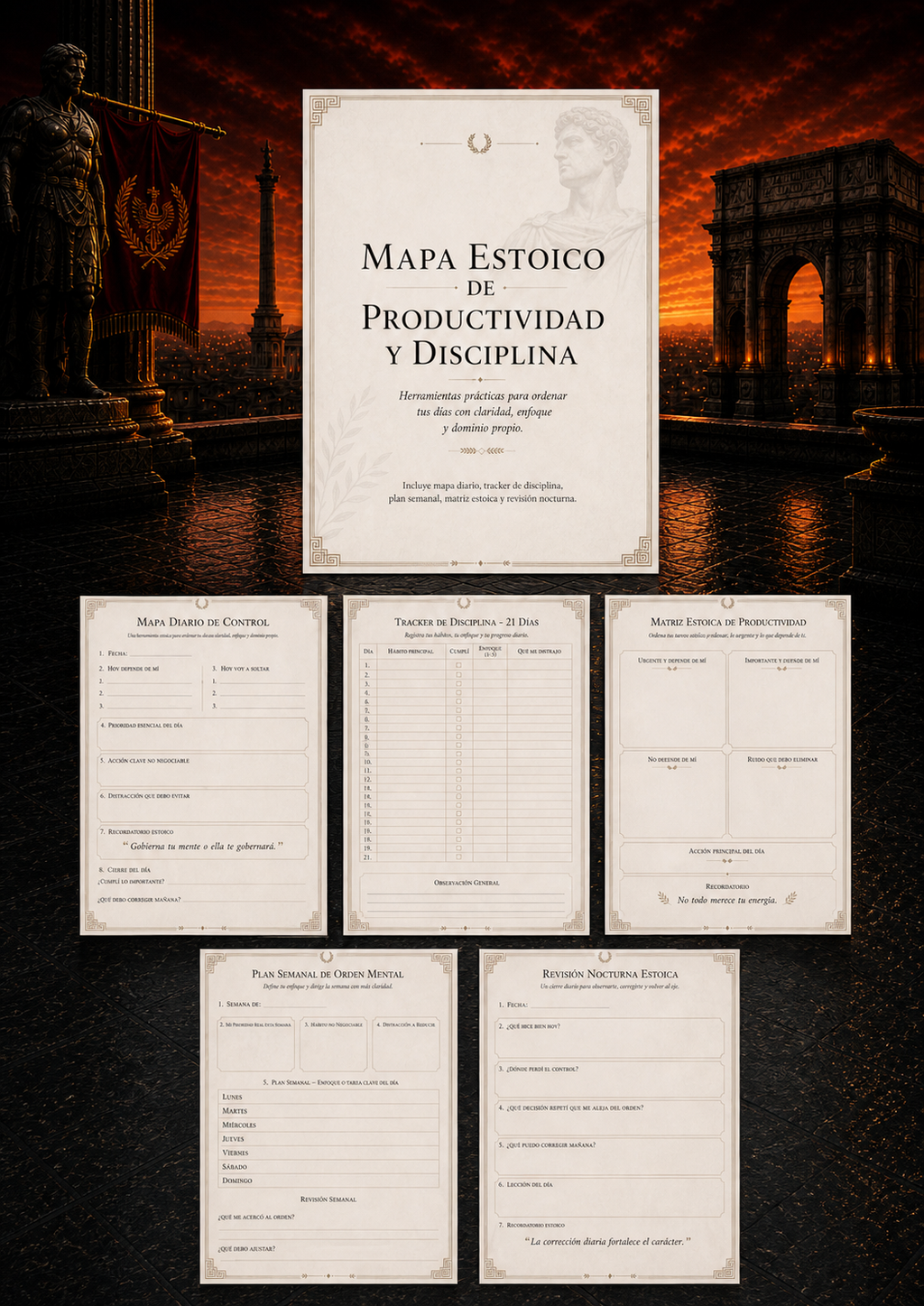 Pack Consejero Estoico: Manual de Disciplina + Bonos